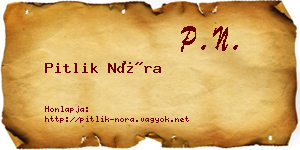 Pitlik Nóra névjegykártya