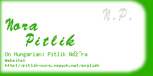 nora pitlik business card